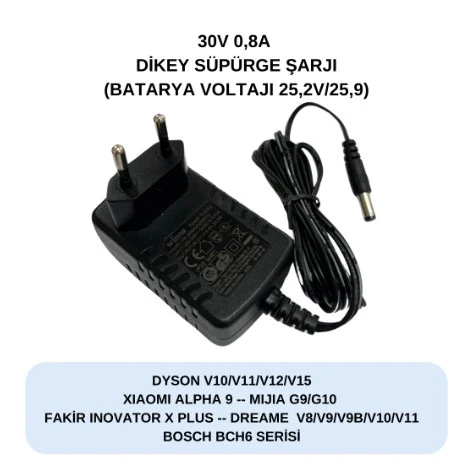30v 0,8a Dyson-Xıaomı Dikey Süpürge Şarjı Aleti, Adaptör