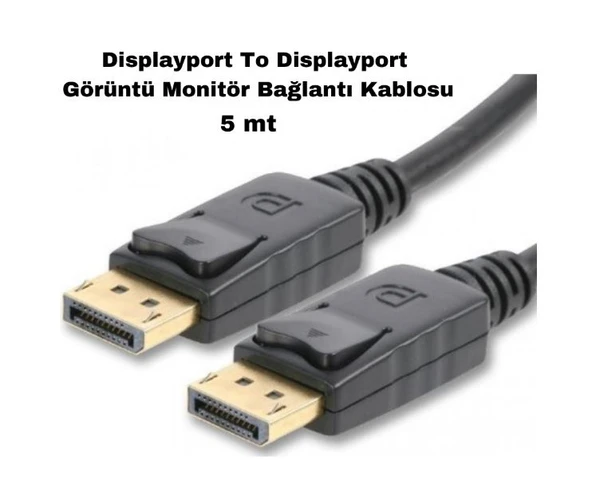 5 Metre Dp To Dp Displayport, 5 Mt Erkek Display Kablo, Görüntü Monitör Kablosu