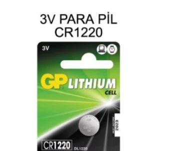 Gp Batteries Cr1220 1220 Boy Lityum Düğme Pil, 3 Volt, 1 Adet ürün görseli