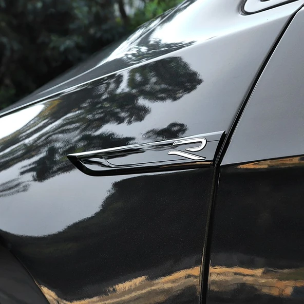 Golf 8 2'li çamurluk arması siyah-nikelaj / YACI165 - Resim 2