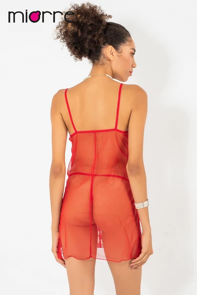 Miorre Leopar Detaylı Gecelik Takımı - Resim 12