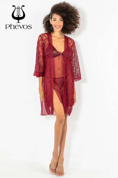 Phevos 3'lü Gecelik ve Sabahlık Takımı-3759 - Resim 9