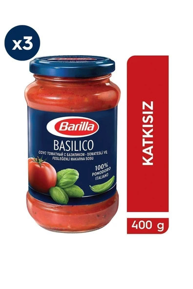 Barilla Basilico (Fesleğenli Domates) Makarna Sosu 400 gr x 3 Adet