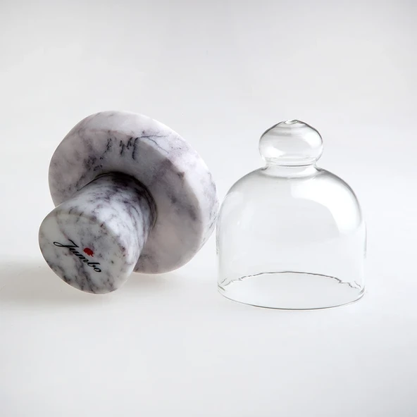 Jumbo Ascella Mermer Cam Kapaklı Sunum Servislik 10x7 cm - 2