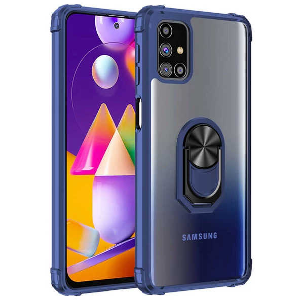 Galaxy M31S Kılıf Mola Kenar Köşe ve Yüzük Kısımları Renkli Kılıf - 2