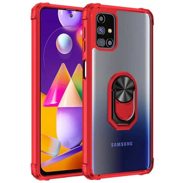 Galaxy M31S Kılıf Mola Kenar Köşe ve Yüzük Kısımları Renkli Kılıf - 3