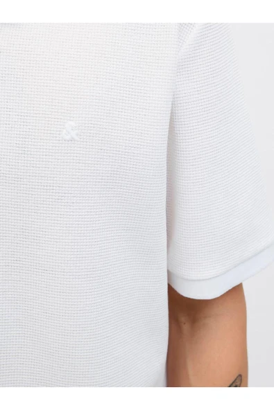 JACK JONES Erkek BEYAZ Polo Yaka Kısa Kollu Tişört 12279177 - 7