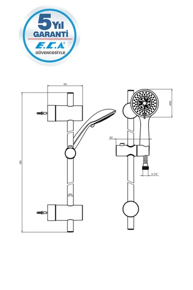 AR 102146046  Liona Sürgülü Duş Seti Beş Fonksiyonlu - 3