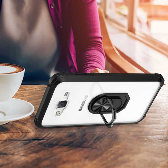 Galaxy J7 Kılıf Mola Kenar Köşe ve Yüzük Kısımları Renkli Kılıf - Resim 6