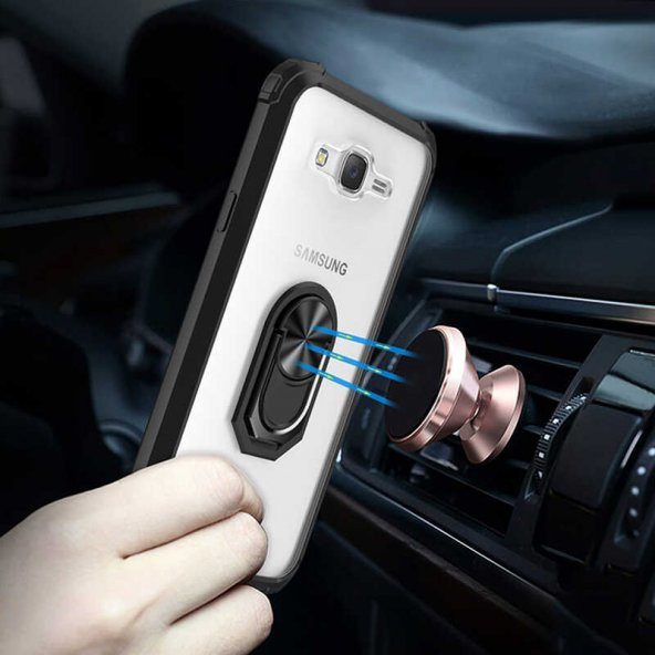 Galaxy J7 Kılıf Mola Kenar Köşe ve Yüzük Kısımları Renkli Kılıf - Resim 11