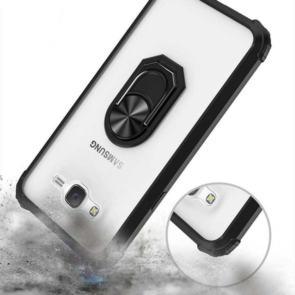 Galaxy J7 Kılıf Mola Kenar Köşe ve Yüzük Kısımları Renkli Kılıf - Resim 5