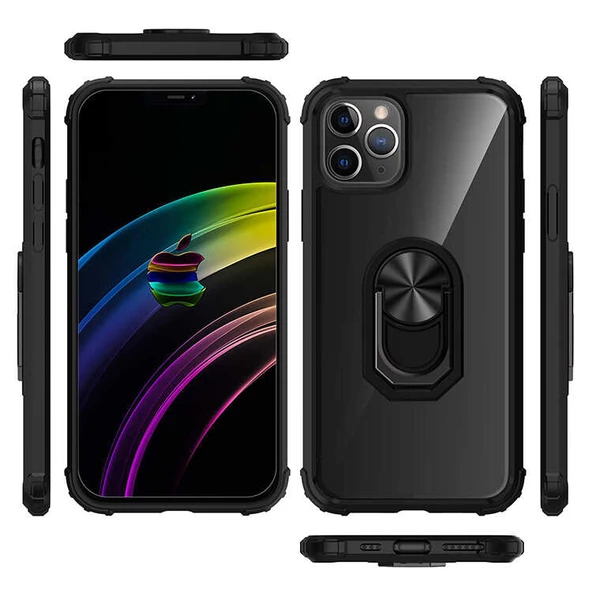 iPhone 12 Pro Kılıf Mola Kenar Köşe ve Yüzük Kısımları Renkli - Resim 7