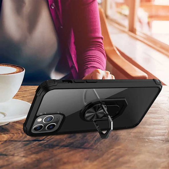 iPhone 12 Pro Kılıf Mola Kenar Köşe ve Yüzük Kısımları Renkli - Resim 11