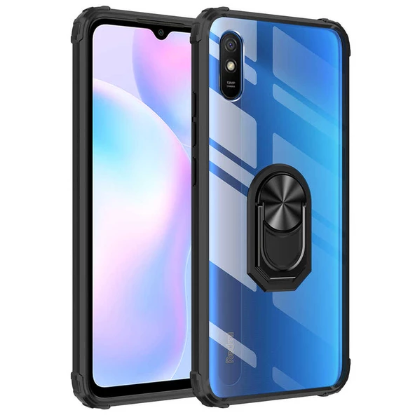 Xiaomi Redmi 9A Kılıf Mola Kenar Köşe ve Yüzük Kısımları Renkli