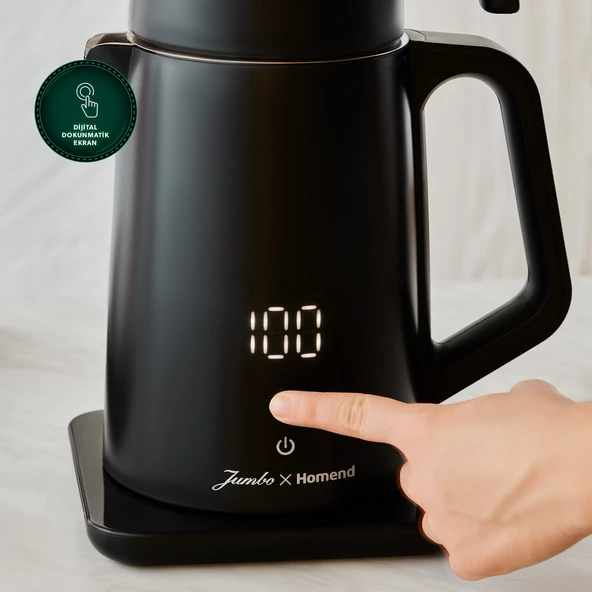 Jumbo x Homend Royaltea Cooltouch 1792H Dokunmatik El Yakmaz Gövdeli Paslanmaz Wifi ile Kontrol Konuşan Çelik Çay Makinesi Siyah - 2