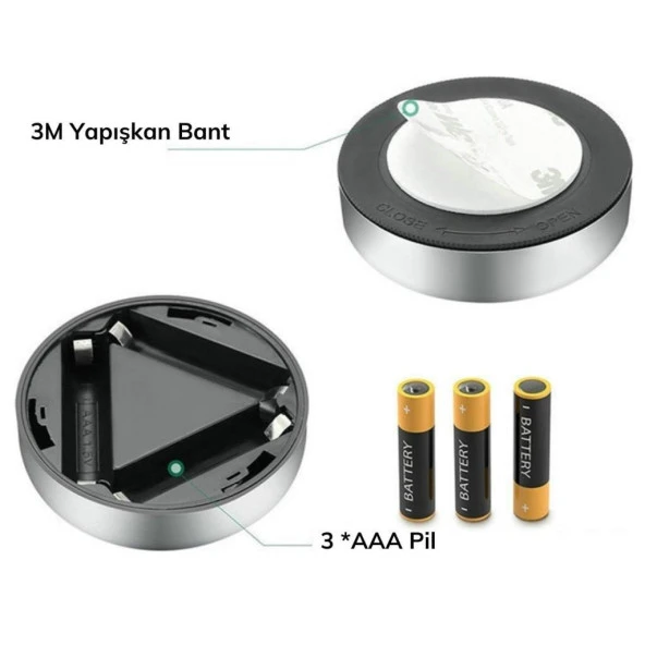 Lightorch Tekne Karavan İç Aydınlatma Lambası 3 LEDli Pilli Dokunmatik - 4