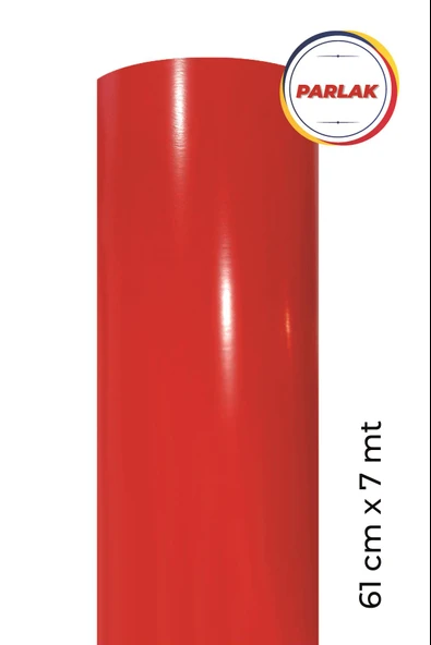 Parlak Kırmızı Kendinden Yapışkanlı Kaplama Folyosu 61 CM X 7 MT