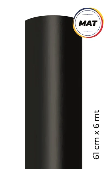 Mat Siyah Kendinden Yapışkanlı Kaplama Folyosu 61 CM X 6 MT