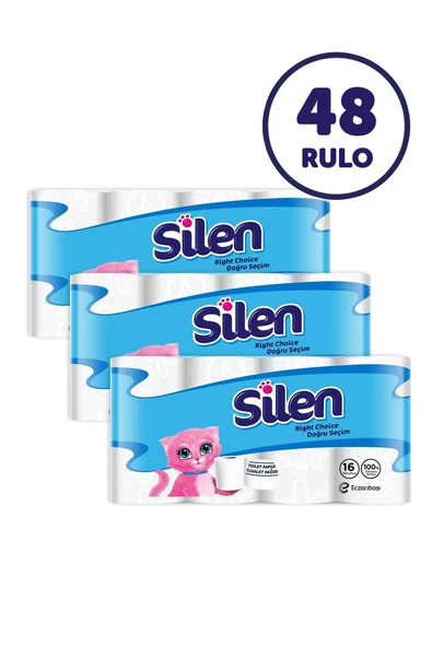 Silen Tuvalet Kağıdı 16 lı x 3 Adet (48 Rulo)