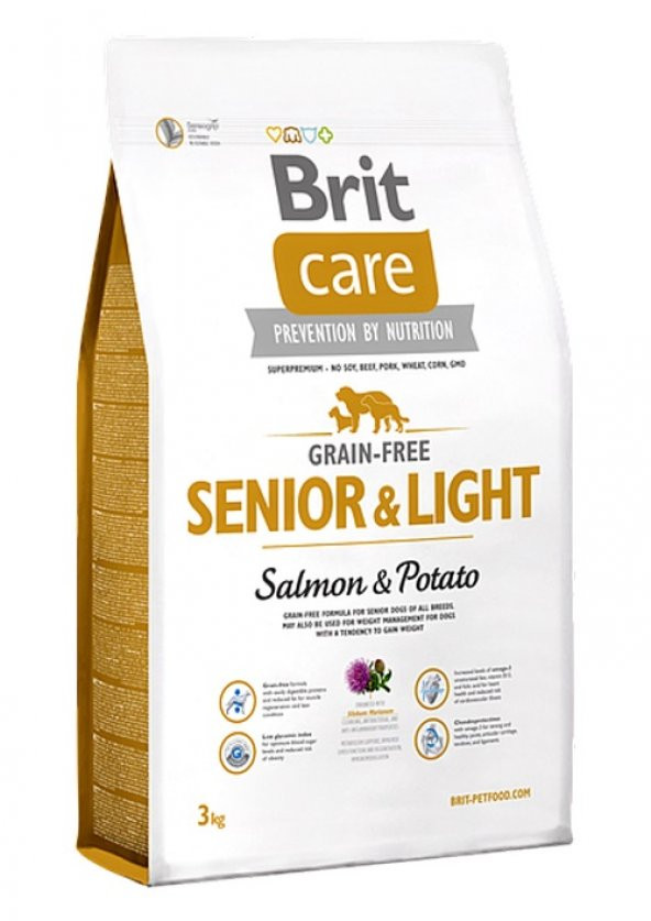Brit Care Senior Light Somonlu Tahılsız Yaşlı Köpek Maması 3 Kg