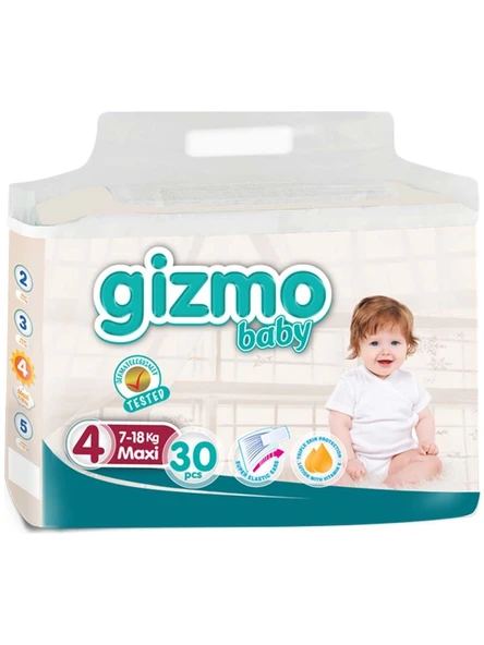 Gizmo Bebek Bezi Paketi 7 - 18 kg 4 Numara 30'lu
