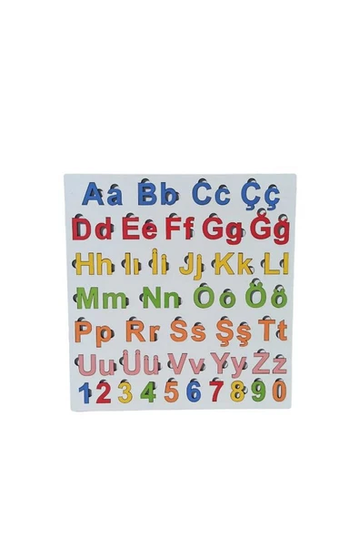 Ahşap Bultak Alfabe Büyük - Küçük Harfler ve Rakamlar