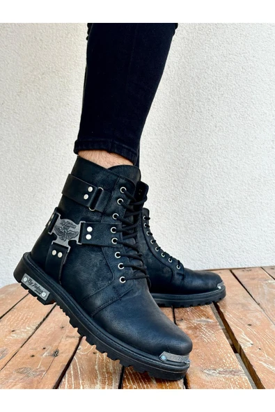 Muggo FRANK Garantili Su Geçirmez Unisex Motor Postal Bot  SİYAH 36