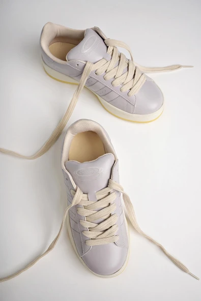 Muggo KAMPUS Garantili Kadın Ortopedik Günlük Bağcıklı Yürüyüş Koşu Sneaker Spor Ayakkabı  LİLA 39 - 3