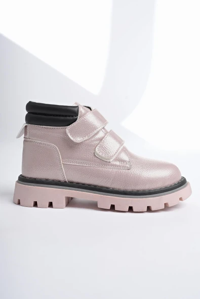 Muggo GADGET Garantili Çocuk Unisex Rahat Kalıp Soğuğa Dayanıklı Cırtlı Bot  PUDRA 34