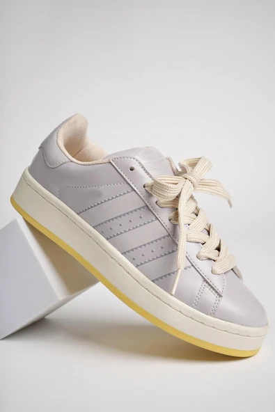 Muggo KAMPUS Garantili Kadın Ortopedik Günlük Bağcıklı Yürüyüş Koşu Sneaker Spor Ayakkabı  LİLA 39 - 5