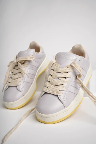 Muggo KAMPUS Garantili Kadın Ortopedik Günlük Bağcıklı Yürüyüş Koşu Sneaker Spor Ayakkabı  LİLA 40