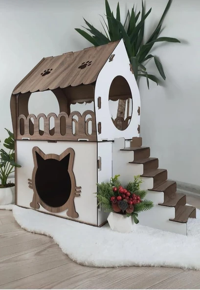 Teraslı Kedi Evi 5kg Ve Üzeri Kediler Için - 4