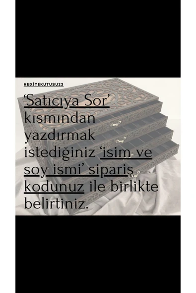 Tesbih Kutusu Kişiye Özel Ahşap Kutu Tespih Koleksiyon Kutusu Hediye Kutusu 40 Tesbihlik - 4