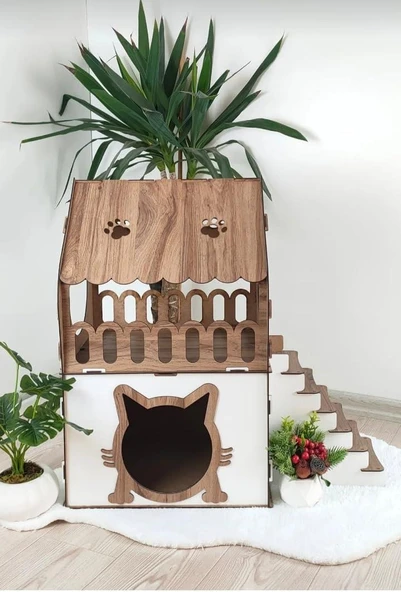Teraslı Kedi Evi 5kg Ve Üzeri Kediler Için - 2