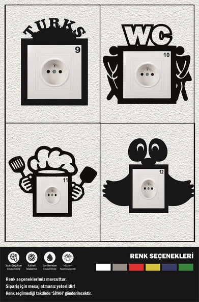 Dekoratif Priz Kenarı Süsü Ahşap Priz Çerçevesi - 3