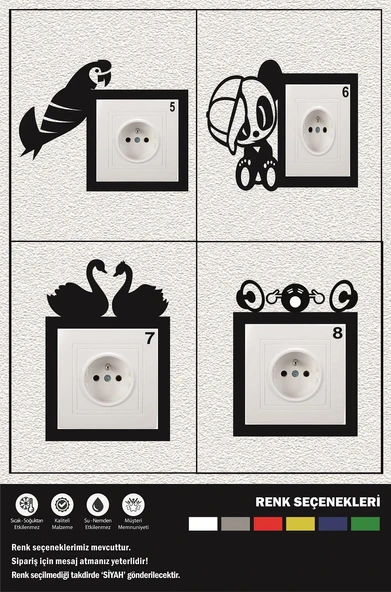 Dekoratif Priz Kenarı Süsü Ahşap Priz Çerçevesi - 2