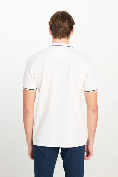Erkek Regular Fit Polo T-shirt Bright White Bright White M - Resim 4
