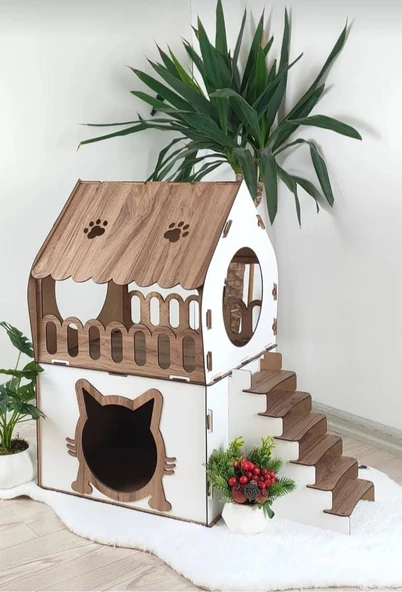 Teraslı Kedi Evi 5kg Ve Üzeri Kediler Için - 3