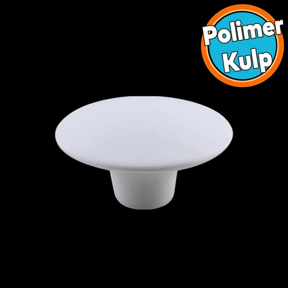 Mantar Kulp Düğme 10 ADET Mobilya Dolabı Çekmece Mutfak Dolap Kulpu Kulbu Plastik Beyaz - Resim 6