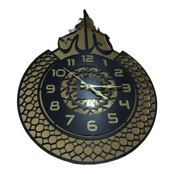 ARAPÇA YAZILI DEKORATİF DUVAR SAATİ 40 CM 60 CM