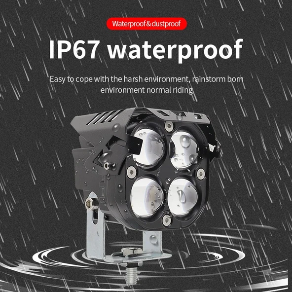 Off-Road Sis Lambası 7.8x7.8x7.1cm  Mavi Gündüz Ledli Çakarsız 12-60v (Set Olarak) - 4