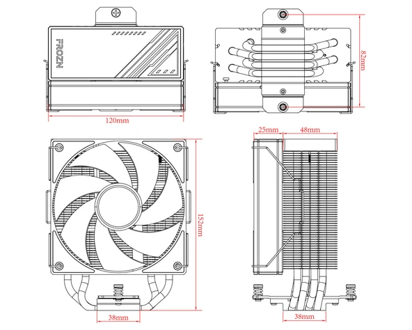ID-COOLING FROZN A410 BLACK 4Pin PWM 120mm İşlemci Soğutucu - Resim 7