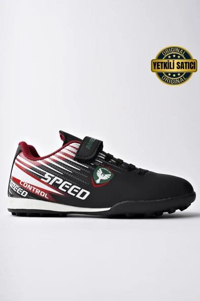 Amed Spor MİZU Unisex Çocuk Halı Saha Çim Saha Futbol Ayakkabısı  SİYAH 32