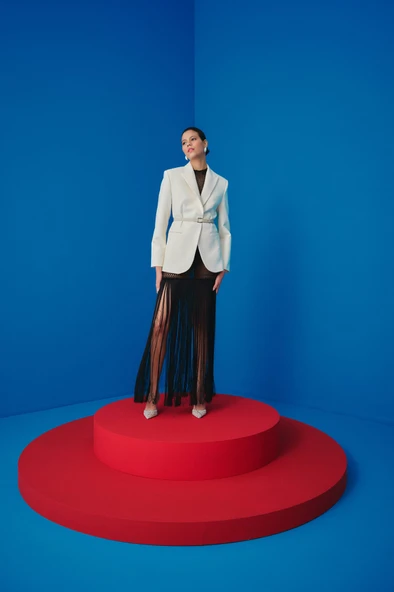 Muggo MARGARET Taşlı Sivri Burun Arkası Açık Lastikli Kadın Klasik Topuklu Ayakkabı  GÜMÜŞ 37 - Resim 5