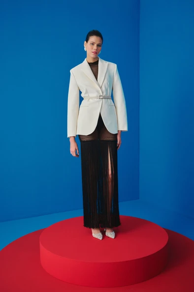 Muggo MARGARET Taşlı Sivri Burun Arkası Açık Lastikli Kadın Klasik Topuklu Ayakkabı  GÜMÜŞ 37 - Resim 10