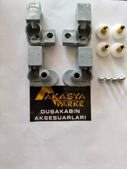 DUŞAKABİN TEKER SETİ, BELLA SERİSİ 1 SABİT 2 HAREKETLİ DUŞAKABİNLER UZUN RULMAN 4'LÜ GRİ RENK ürün görseli