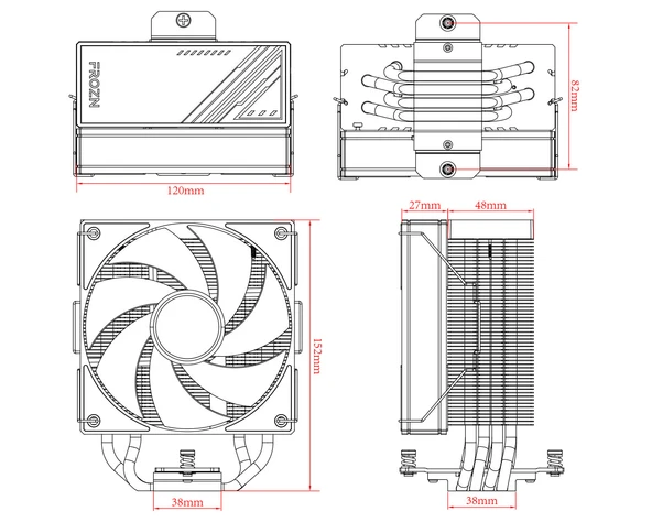 ID-COOLING FROZN A410 ARGB WHITE 4Pin PWM 120mm İşlemci Soğutucu - Resim 6
