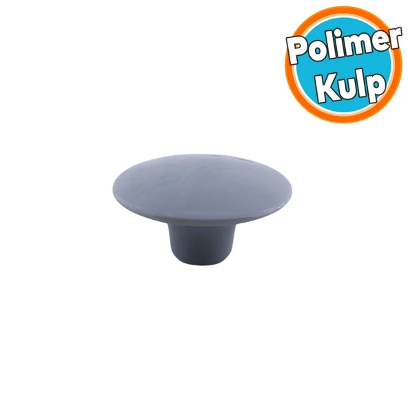 Mantar Kulp Düğme 10 ADET Mobilya Dolabı Çekmece Mutfak Dolap Kulpu Kulbu Plastik Gri ürün görseli