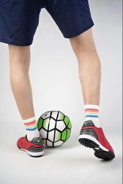 Muggo Peter Unisex Garantili Halı Saha Çim Saha Futbol Ayakkabısı  KIRMIZI 38 - 2