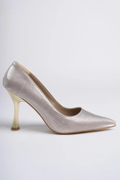 Muggo YOWEL Garantili Sivri Burun Kadın Topuklu Stiletto Ayakkabı  ROSE 39